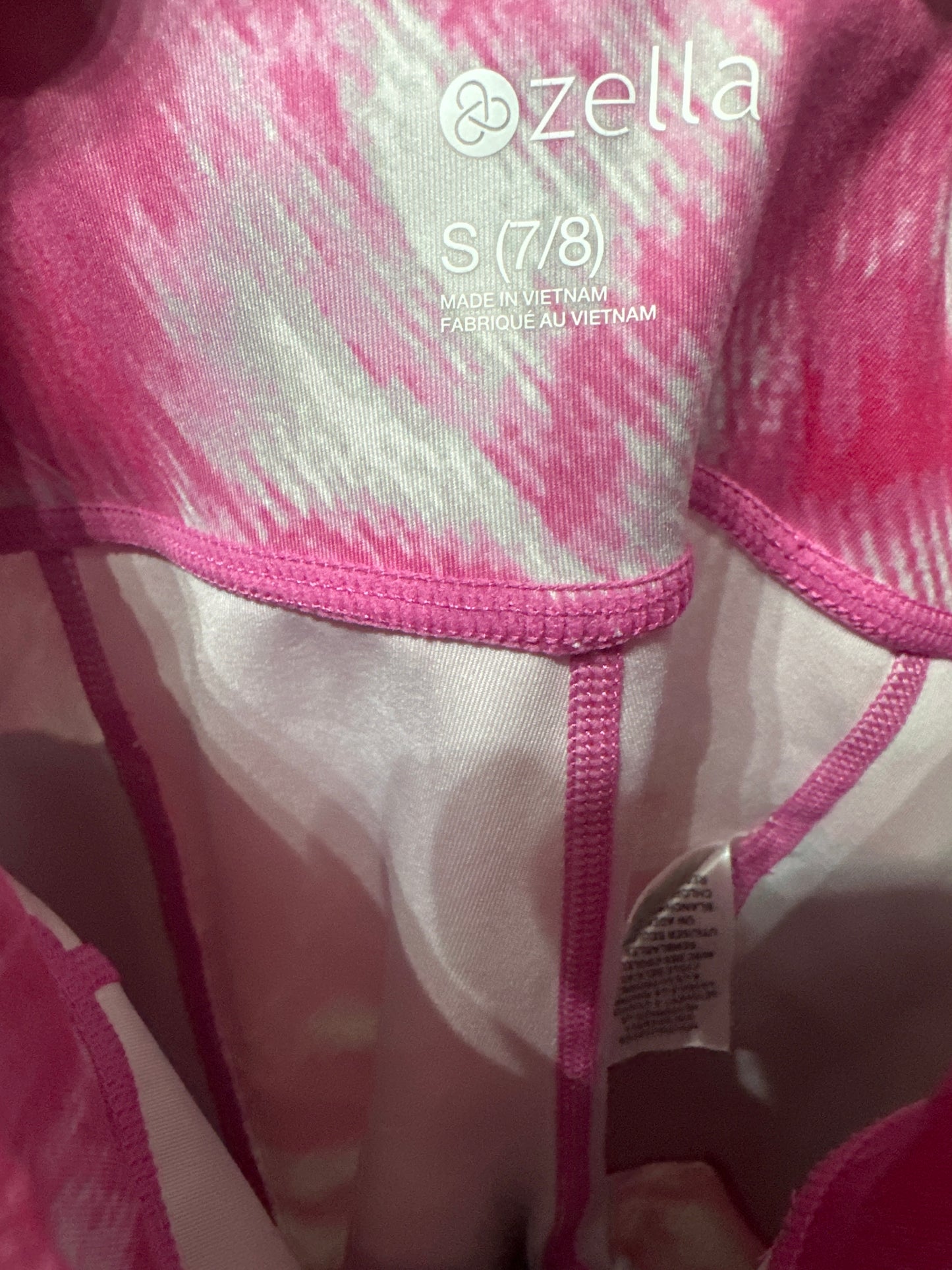 Girls Size 7/8 Zella Pink Active Leggings With Side Pockets - Very Good Used Condition