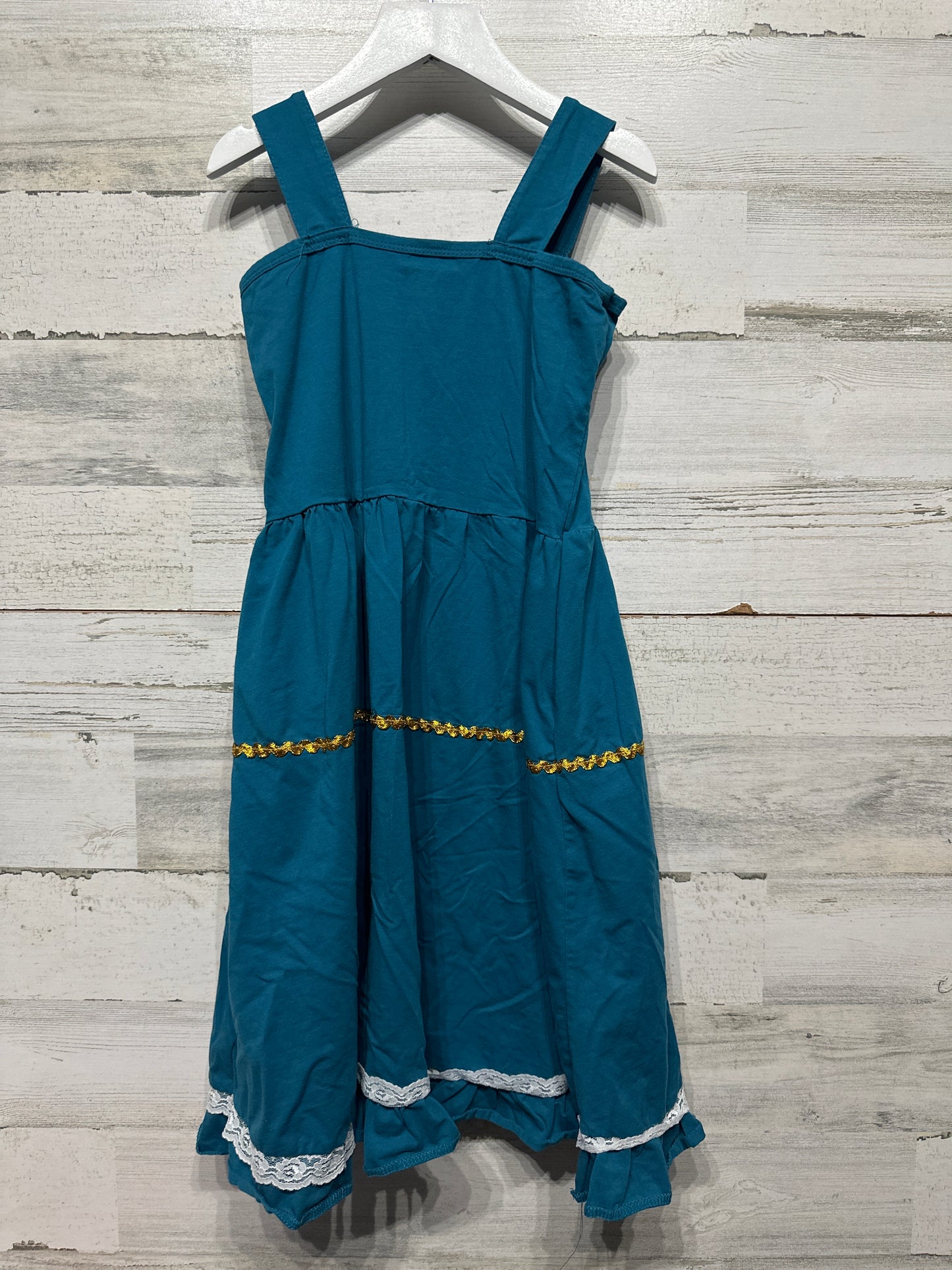 Girls Size 7 Turquoise Dress - Good Used Condition