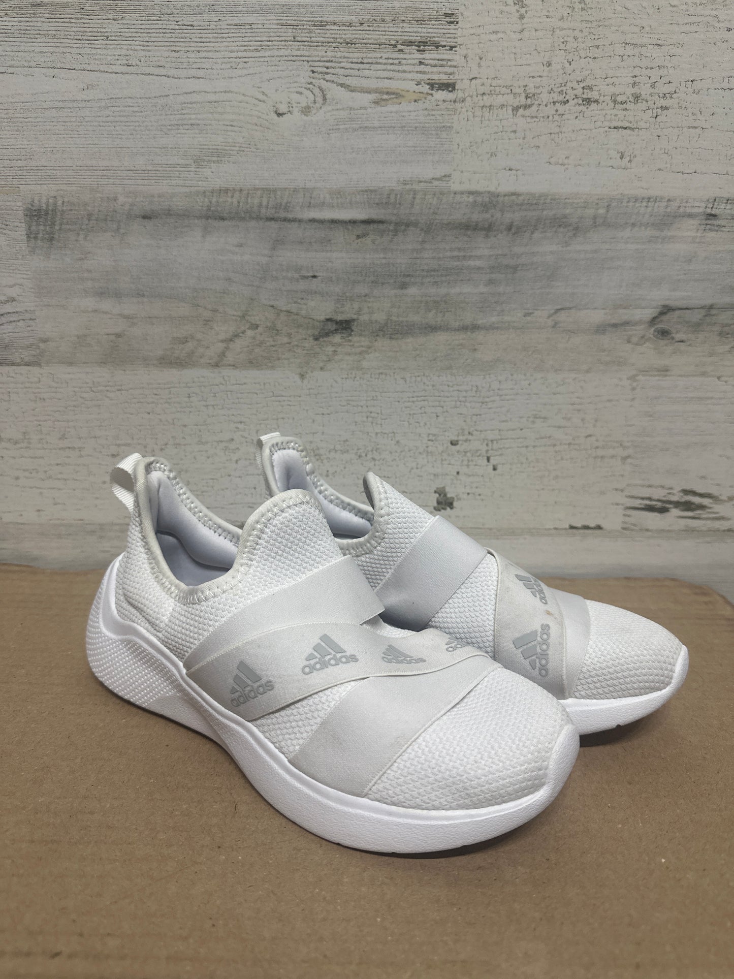 Size 5 (Youth) Adidas White Slip On Shoes - Good Used Condition*