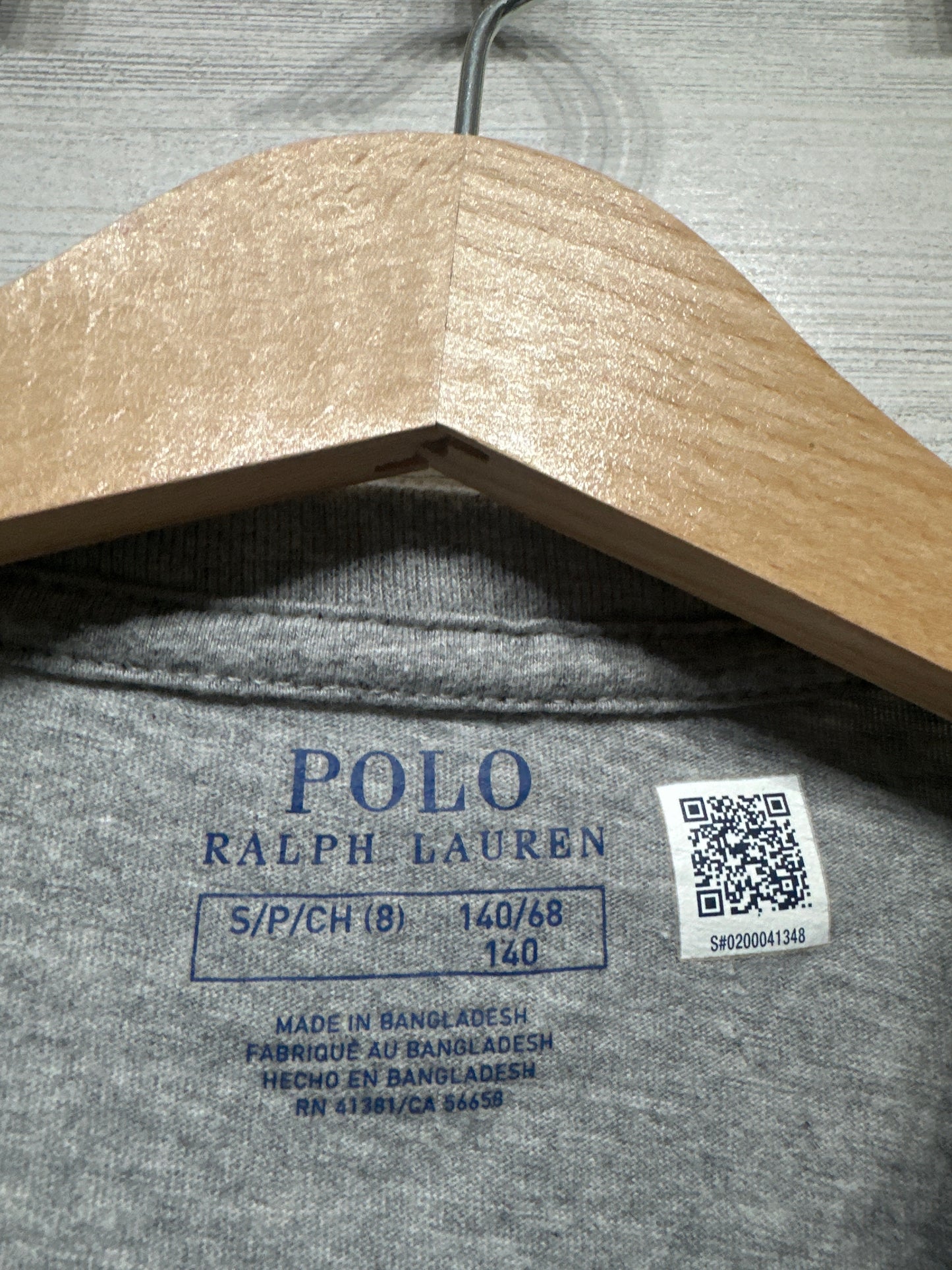 Boys Size 8 Polo Ralph Lauren Grey T-Shirt - Very Good Used Condition