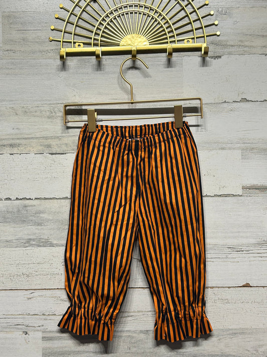 Girls Size 4t Orange/Black Striped Pants - Good Used Condition