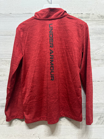 Boys Size 5 Under Armour Red Quarter Zip Longsleeve Shirt - Very Good Used Condition