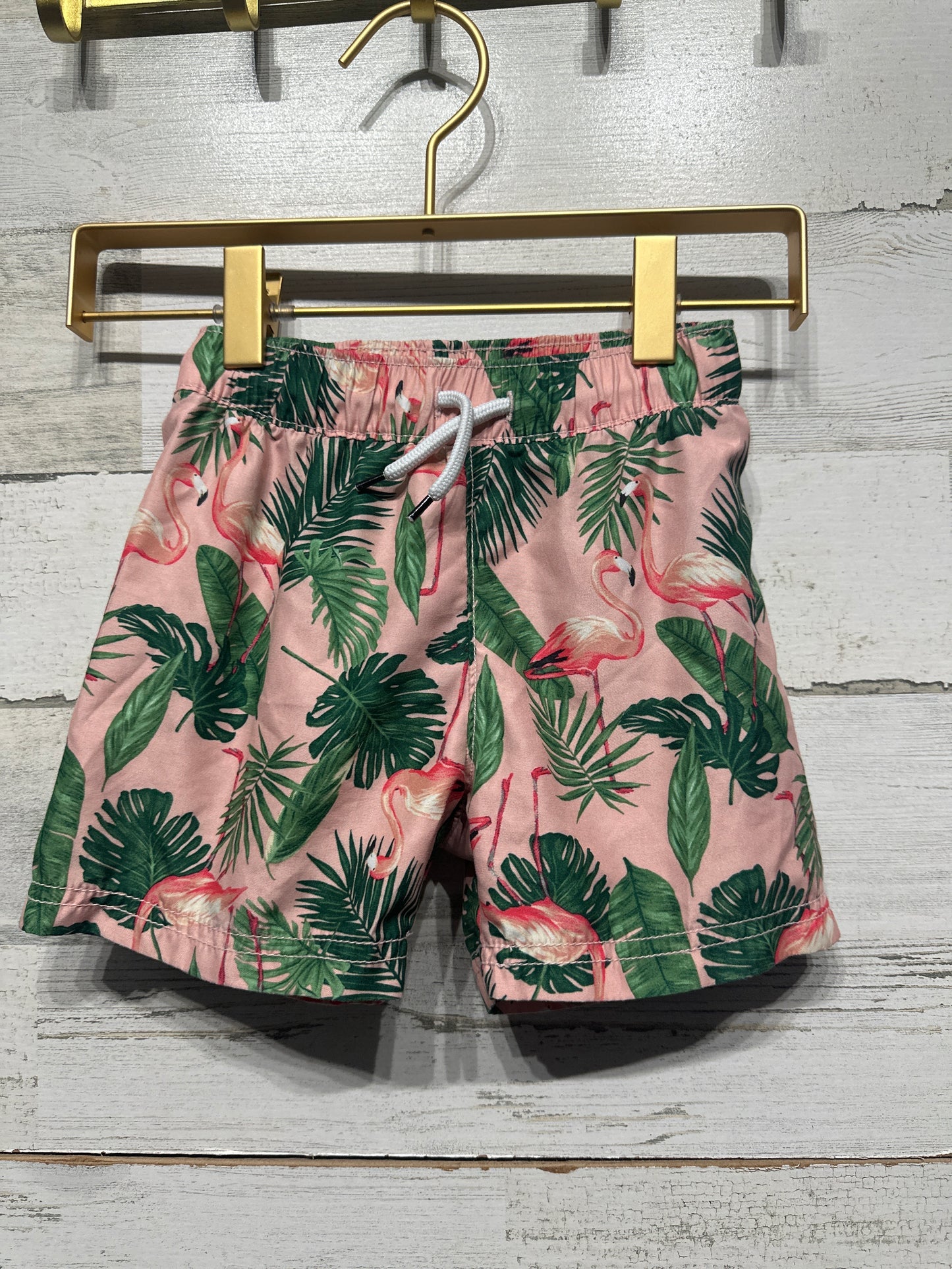 Boys Size 2t Old Navy Flamingo Swim Trunks - Good Used Condition