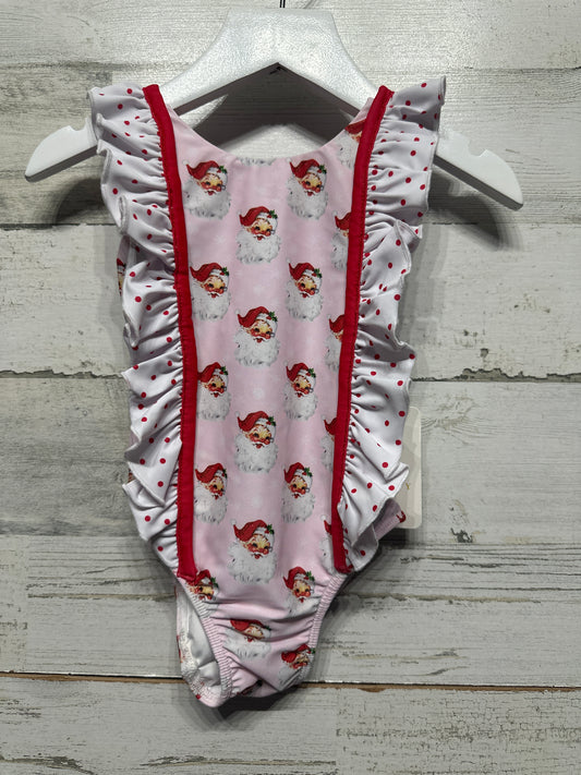 Girls Size 12m Swoon Baby Santa Ruffle Holiday One Piece Swimsuit - New With Tags