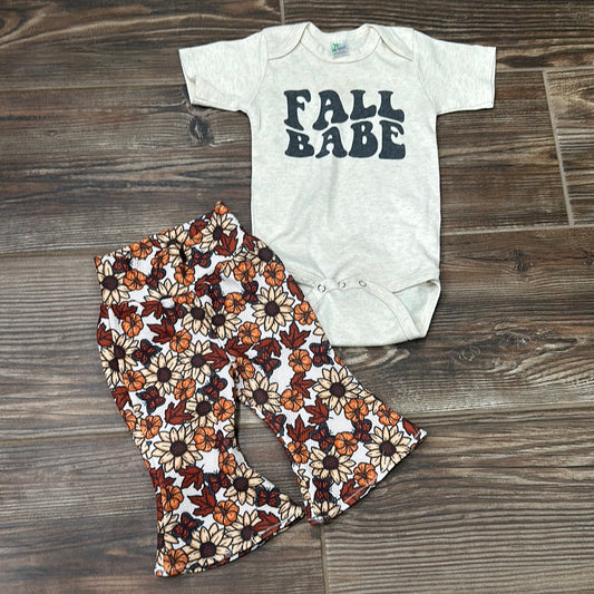 Girls Size 6-12m Fall Babe two piece set - Good Used Condition