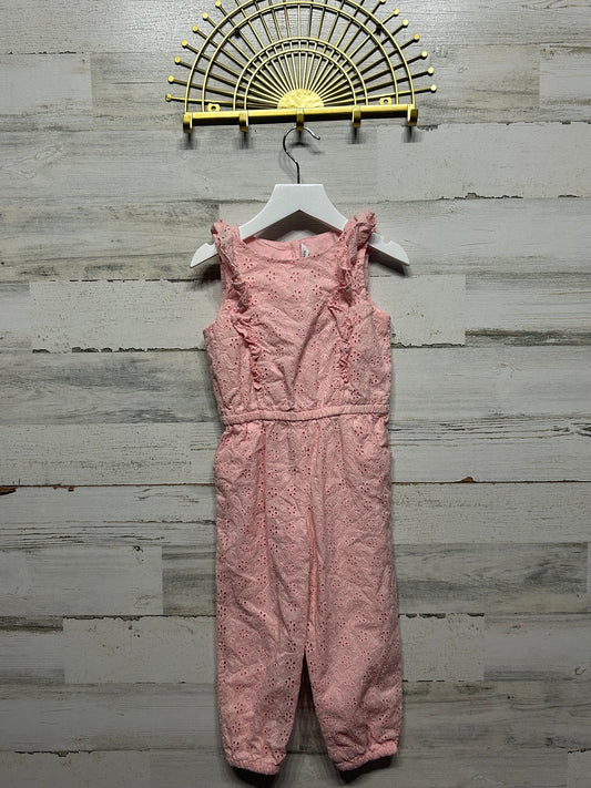 Girls Size 4 Janie and Jack Pink Jumpsuit - Good Used Condition