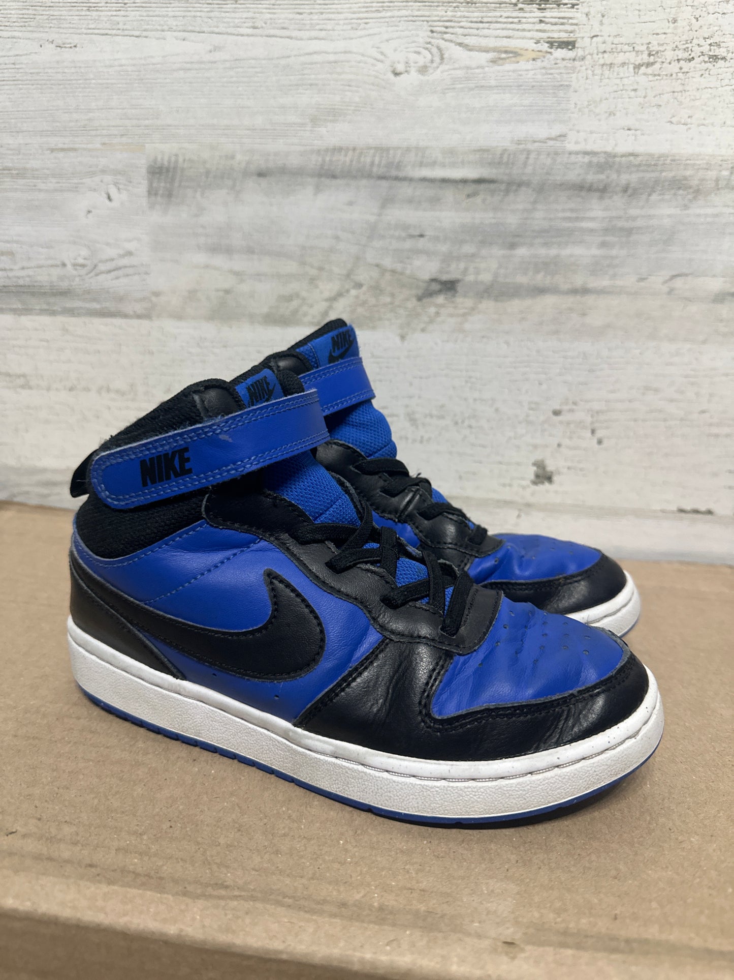 Size 3 (Youth) Nike Court Borough Mid Blue and Black Shoes - Good Used Condition*