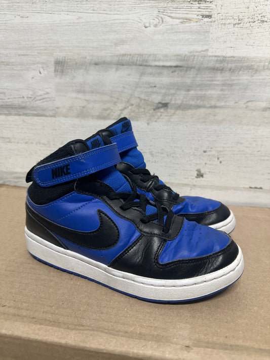 Size 3 (Youth) Nike Court Borough Mid Blue and Black Shoes - Good Used Condition*