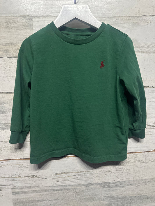 Ralph Lauren Dark Green Long Sleeve Shirt - Boys Size 24m - Very Good Used Condition