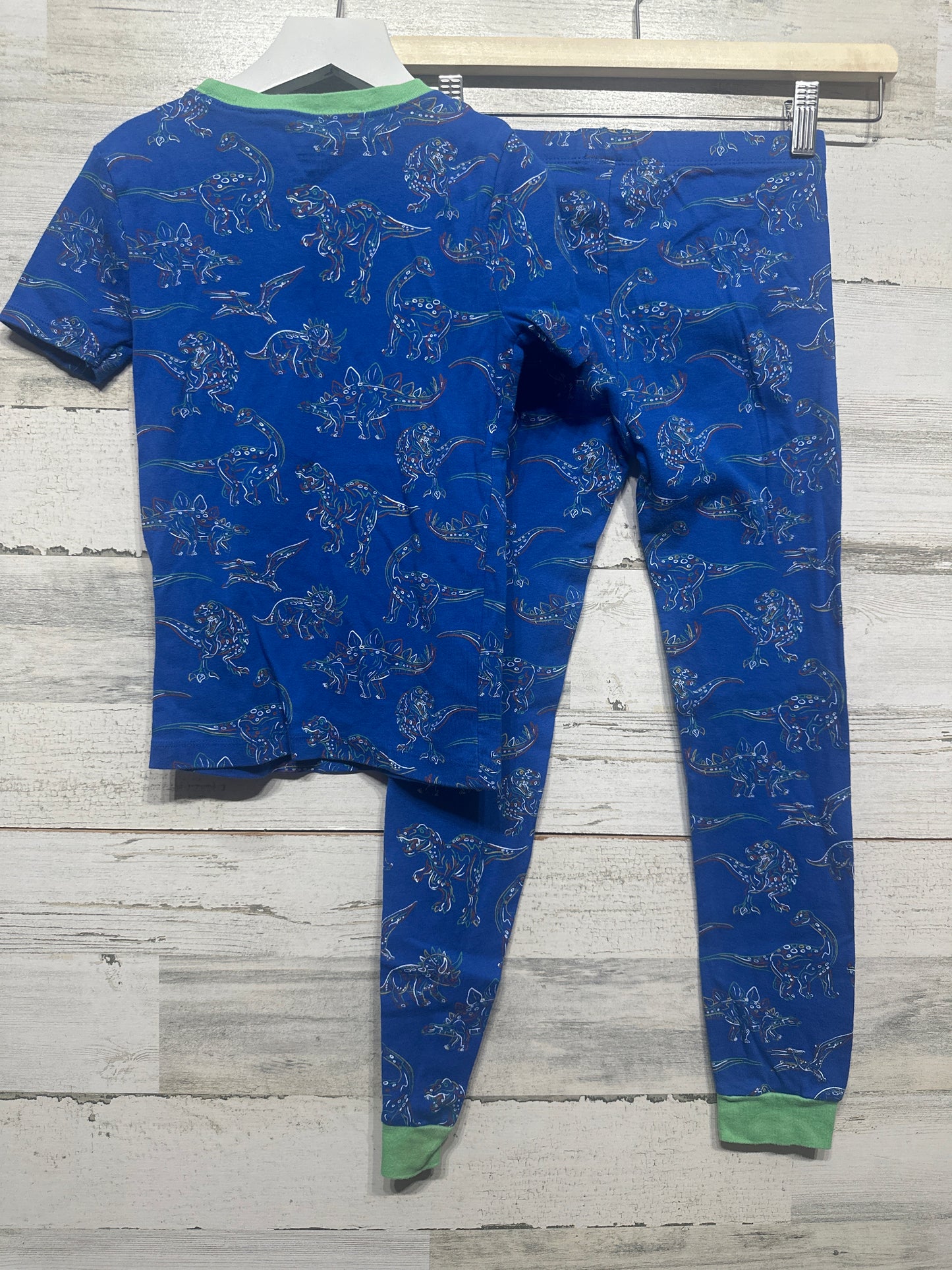 Boys Preowned Size 8 Member’s Mark Blue Dino Pajamas - Very Good Used Condition