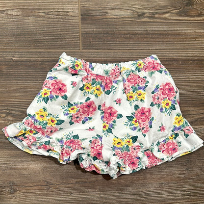 Girls Size 10 Janie and Jack Adjustable Waist Floral Shorts - Good Used Condition