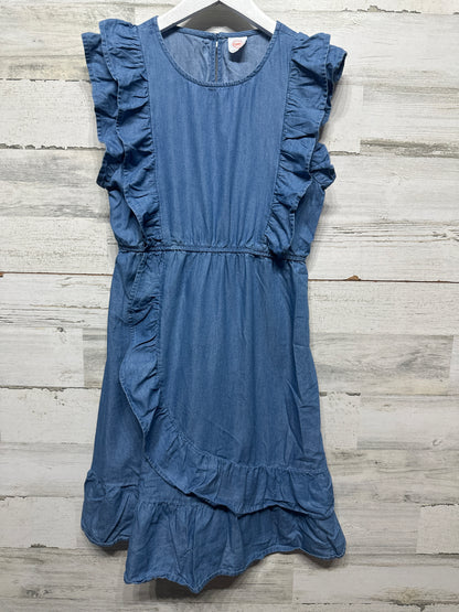 Size 10/12 Large Wonder Nation Chambray Ruffle Dress - Very Good Used Condition