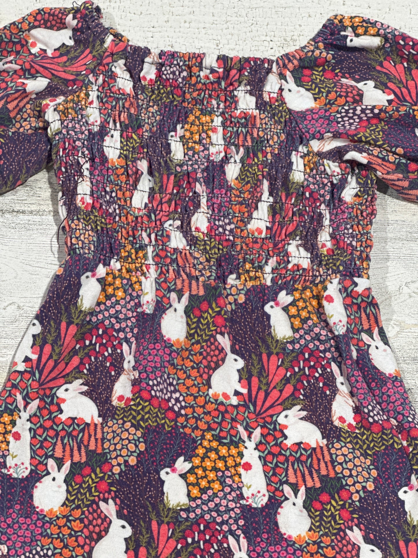 Modal Floral Bunny Smocked Top Dress - Kindthing Brand - Girls Size 18-24m - Very Good Used Condition