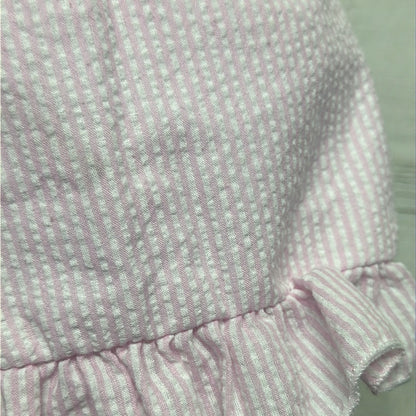 Girls Size 3t Pink Seersucker Ruffle Shorts - Play Condition