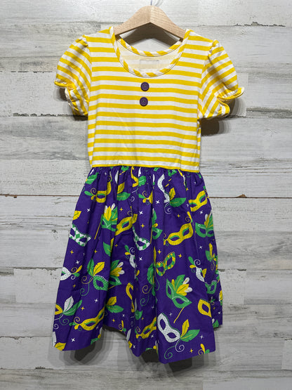 Girls Size 8-10 Eleanor Rose Mardi Gras Dress - Play Condition*