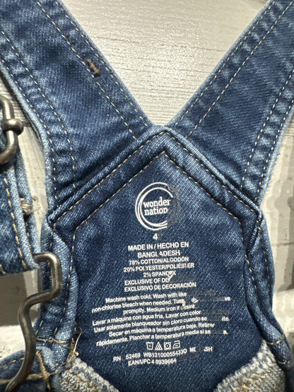 Size 4 Wonder Nation Overalls - Very Good Used Condition