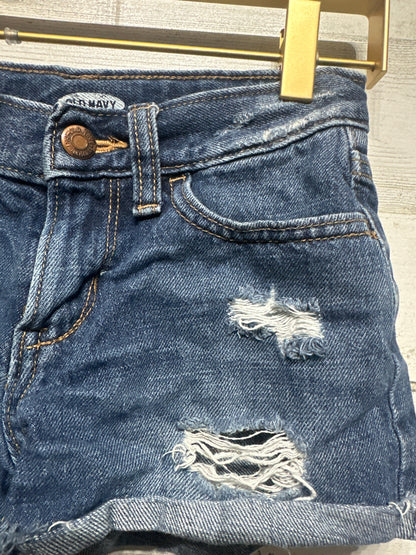 Girls Size 8 Old Navy Distressed Shorts With Adjustable Waist - Good Used Condition