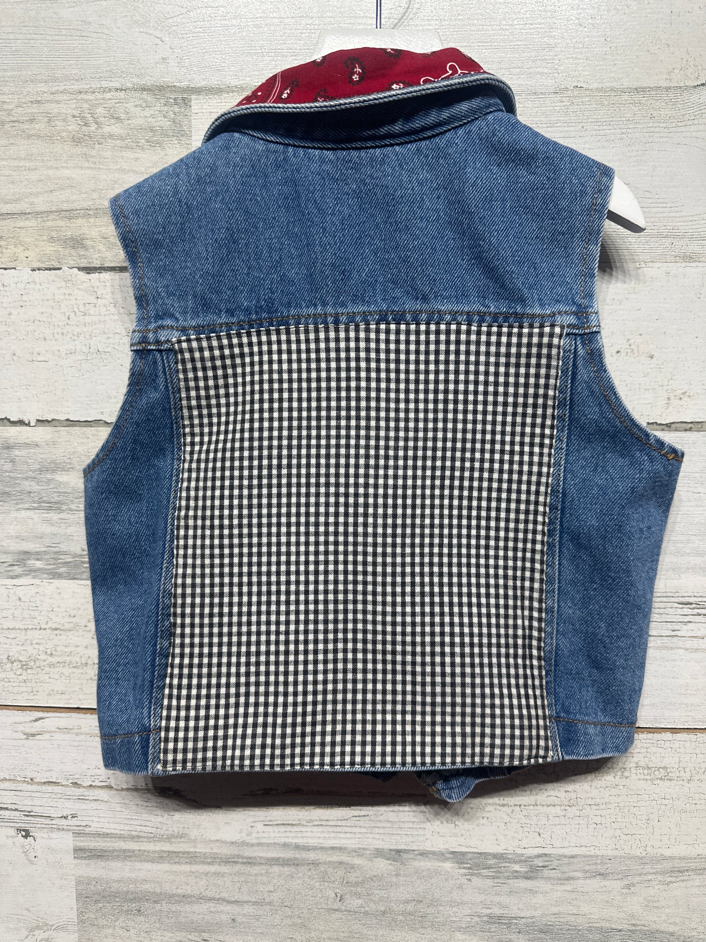 Vintage Watch LA Denim Bandana Vest - Made in USA - 100% Cotton - Size Women’s Medium - Good Used Condition