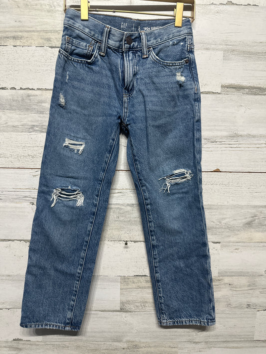 Boys Size 8 Gap Distressed 90s Original Straight Adjustable Waist Jeans - Very Good Used Condition