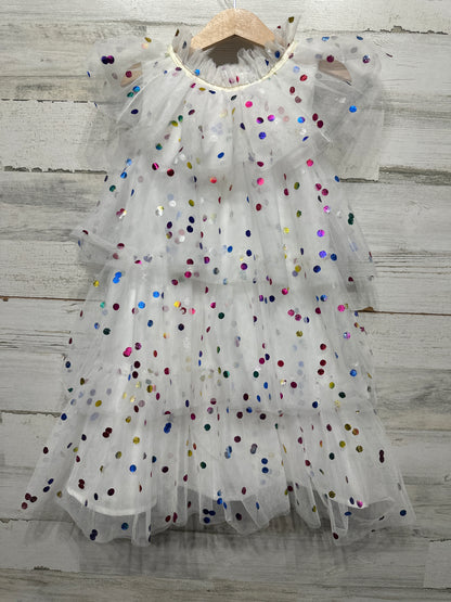 Girls Preowned Size 8 Lola + The Boys  Foil Polka Dot Dress - Good Used Condition