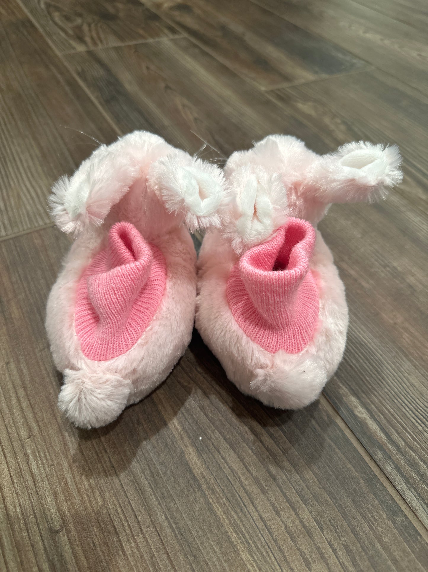 Girls Size 3-4 Toddler Yankee Toybox Pink Bunny Slippers - Very Good Used Condition