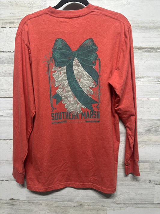 Women's Size Medium (Oversized) Southern Marsh Long Sleeve Holiday Shirt - Very Good Used Condition