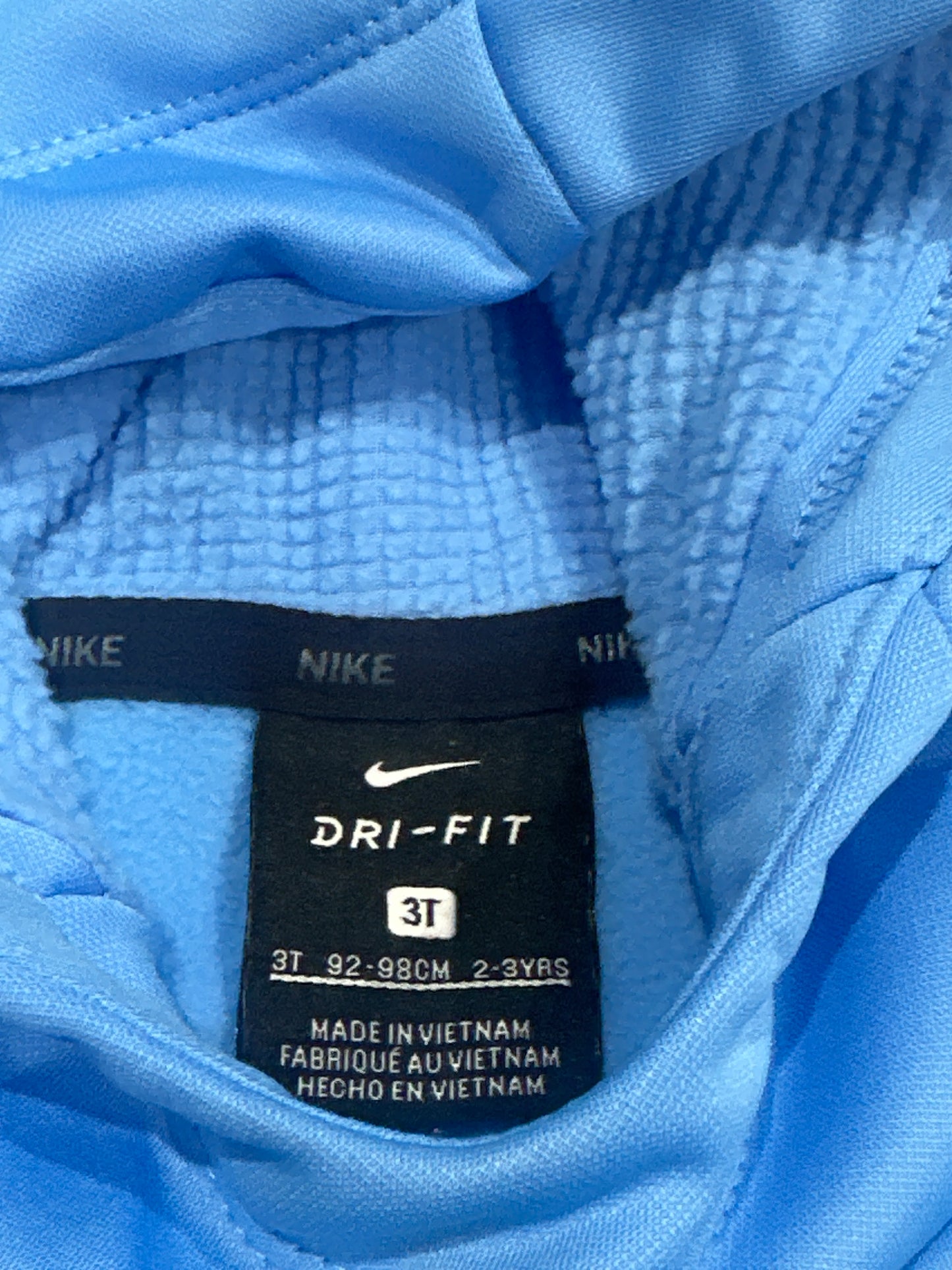 Nike Light Blue Drifit Hoodie Boys Size 3T Fits 2-3 Years VGUC