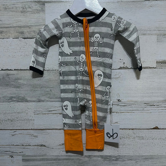 Size Preemie Birdie Bean bamboo glow in the dark Halloween convertible zip up romper - new with tags