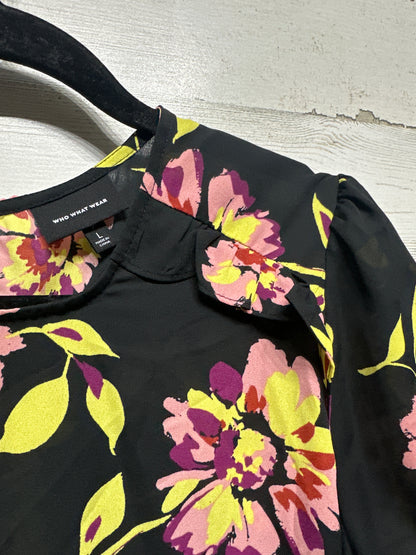 Women’s Large Who What Wear Floral Shirt - Very Good Used Condition