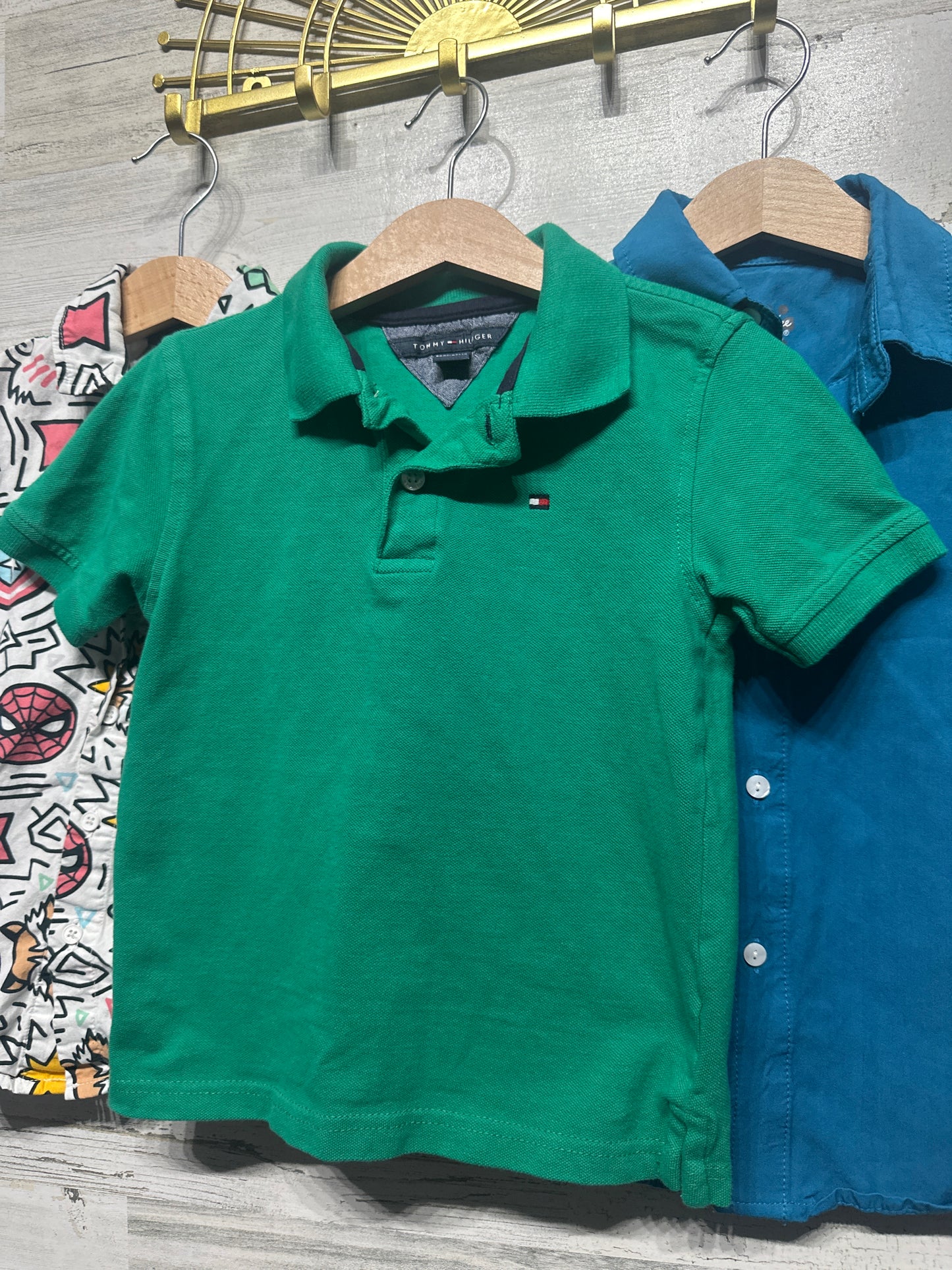 Boys Fits Like 4t Shirt Lot - Kickee, Marvel, Tommy Hilfiger - Very Good Used Condition