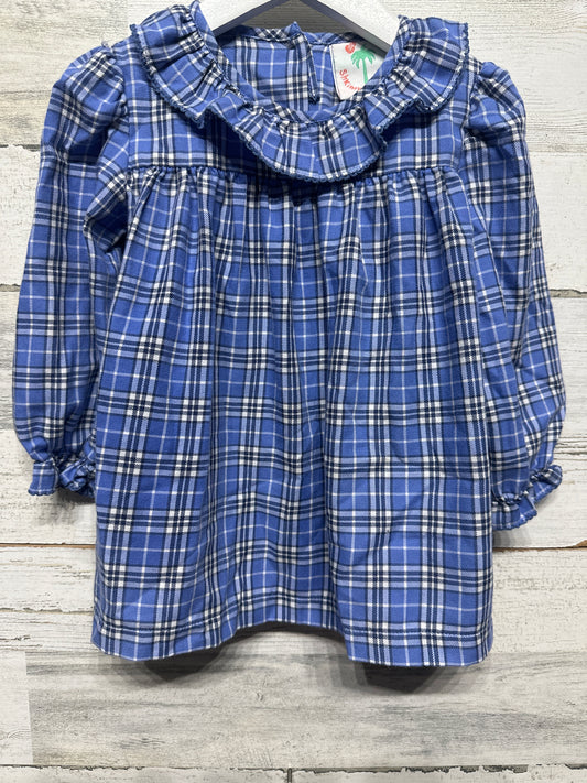 Girls Size 2t Shrimp and Grits Blue Plaid Dress - Very Good Used Condition