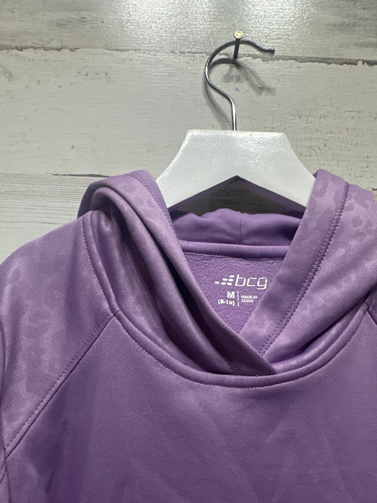 Girls Preowned Size 8-10 Medium BCG Purple Hoodie With Thumbholes - Very Good Used Condition