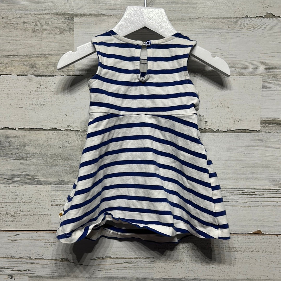 Girls Size 12m Kate Spade Blue/White Striped Dress - Play Condition