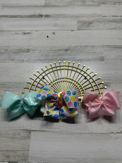 Hair Bow Lot on Alligator Clips (Set of 3) - Good Used Condition