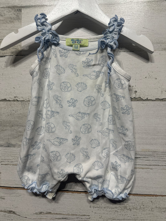 Girls Preowned Size 6-9m Kissy Kissy QT QT Beach Pima Cotton  Romper - Play Condition**