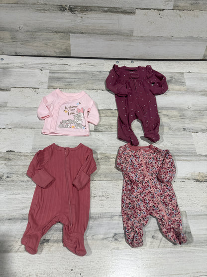 Long Sleeve Lot - 4 Pieces - Girls Size Preemie (0m) - Very Good Used Condition