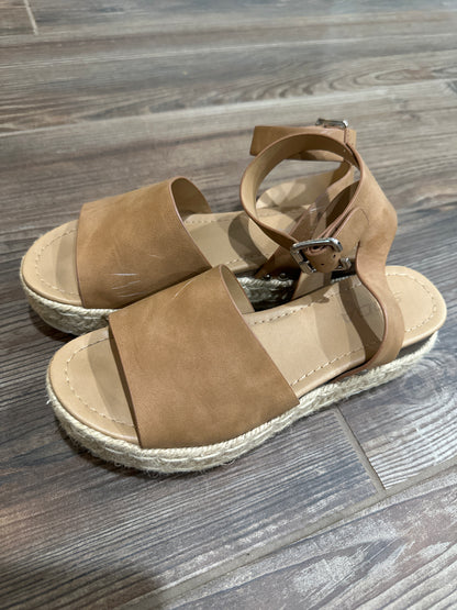 Women’s Size 6.5 Soda Brown Platform Espadrilles Wedge Shoes - Good Used Condition