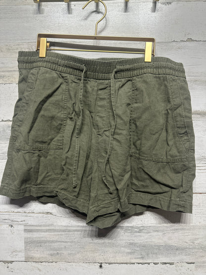 Women’s Size Large Old Navy Olive Linen Blend Shorts - Very Good Used Condition