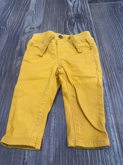 Boys Preowned Size 3-6m Gap Mustard Straight Leg Jeans - Very Good Used Condition