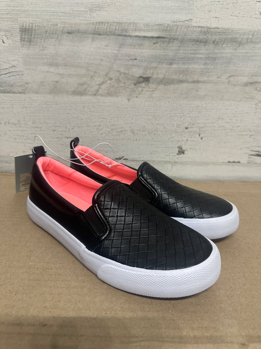 Size 4 (Youth) Cat and Jack Black Slip On Shoes - New With Tags