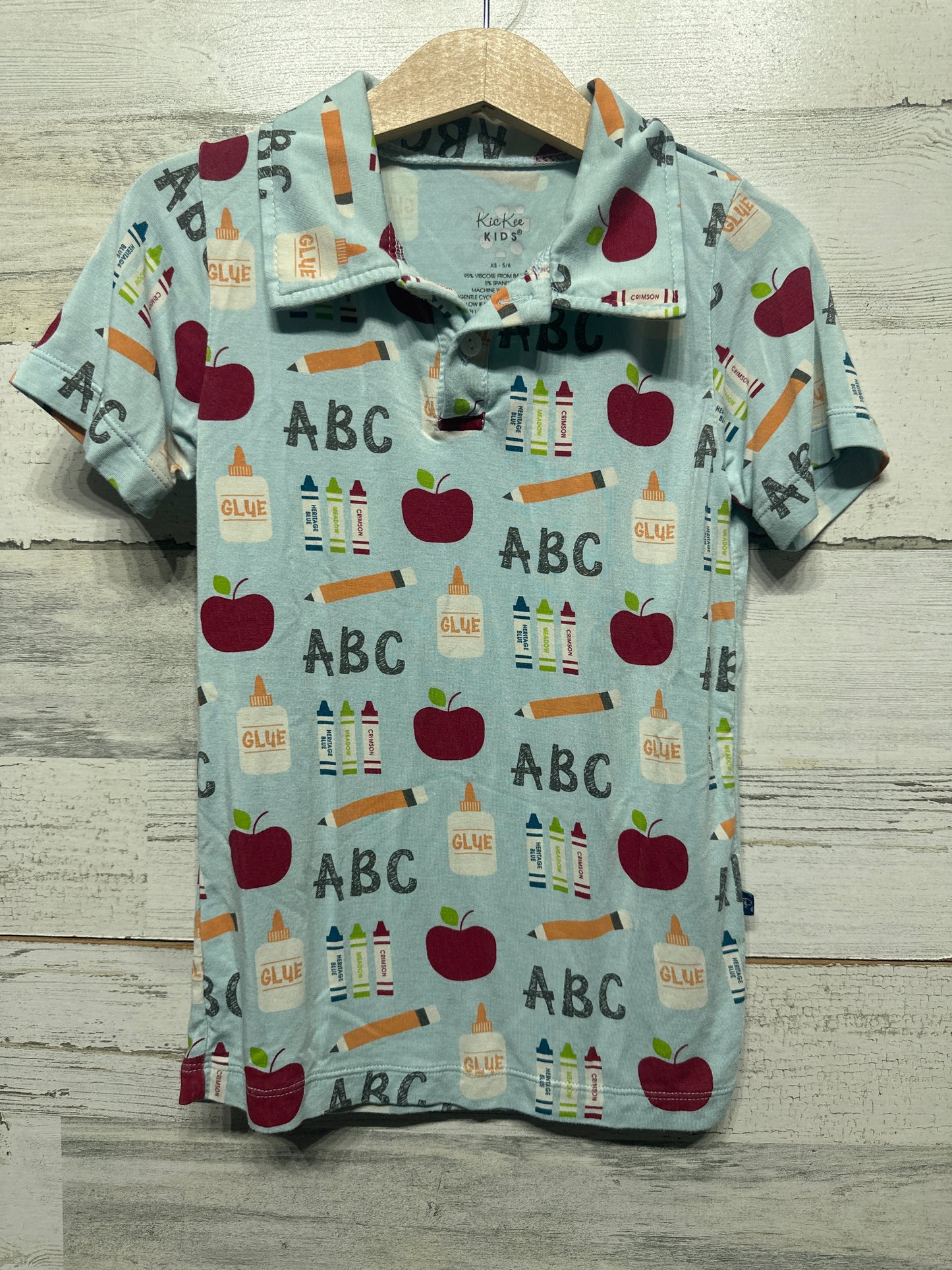 Boys Size 5/6 XS Kickee Pants Bamboo Polo Shirt - Very Good Used Condition