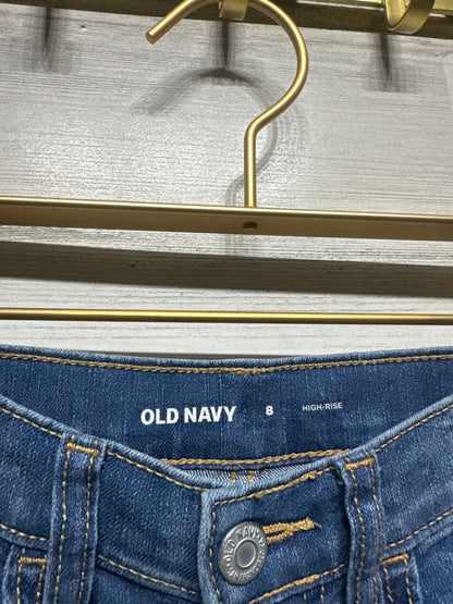 Girls Size 8 Old Navy High Rise Denim Shorts with Adjustable Waist - Very Good Used Condition
