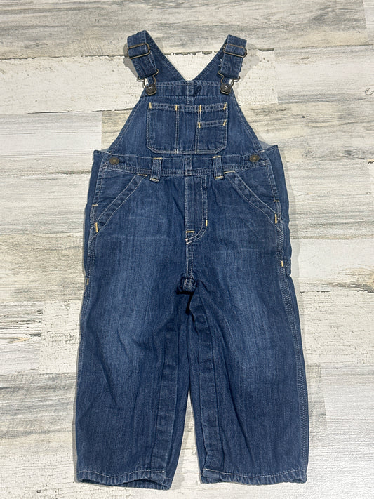 Denim Overalls - Grey Jersey Lined - Baby Gap - Size 18-24m - Very Good Used Condition