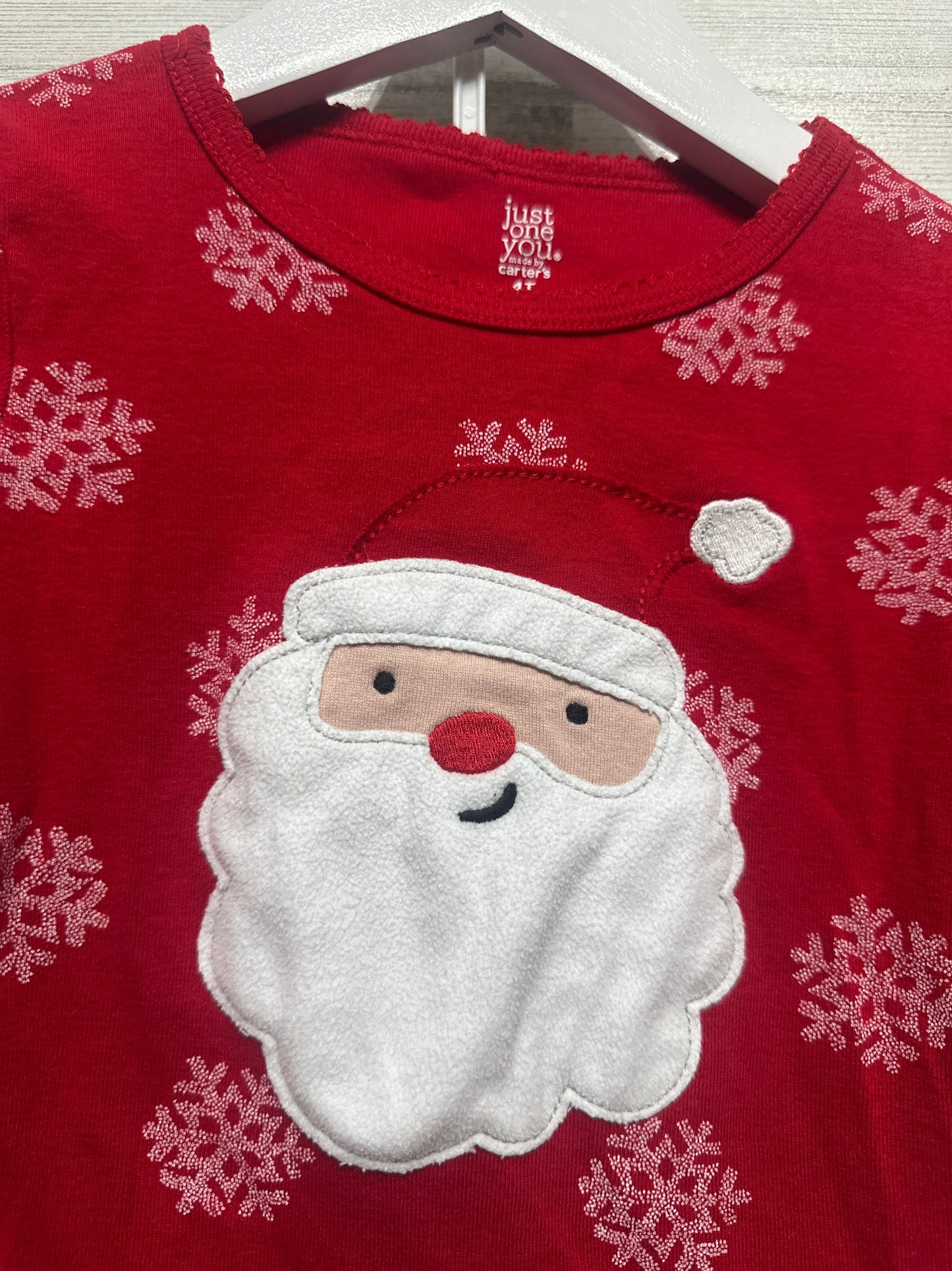 Size 4t Just One You Holiday Santa Pajama Set - Good Used Condition