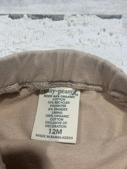 Easy Peasy Organic Cotton Blend Tan Pants - Boys Size 12m - Very Good Used Condition