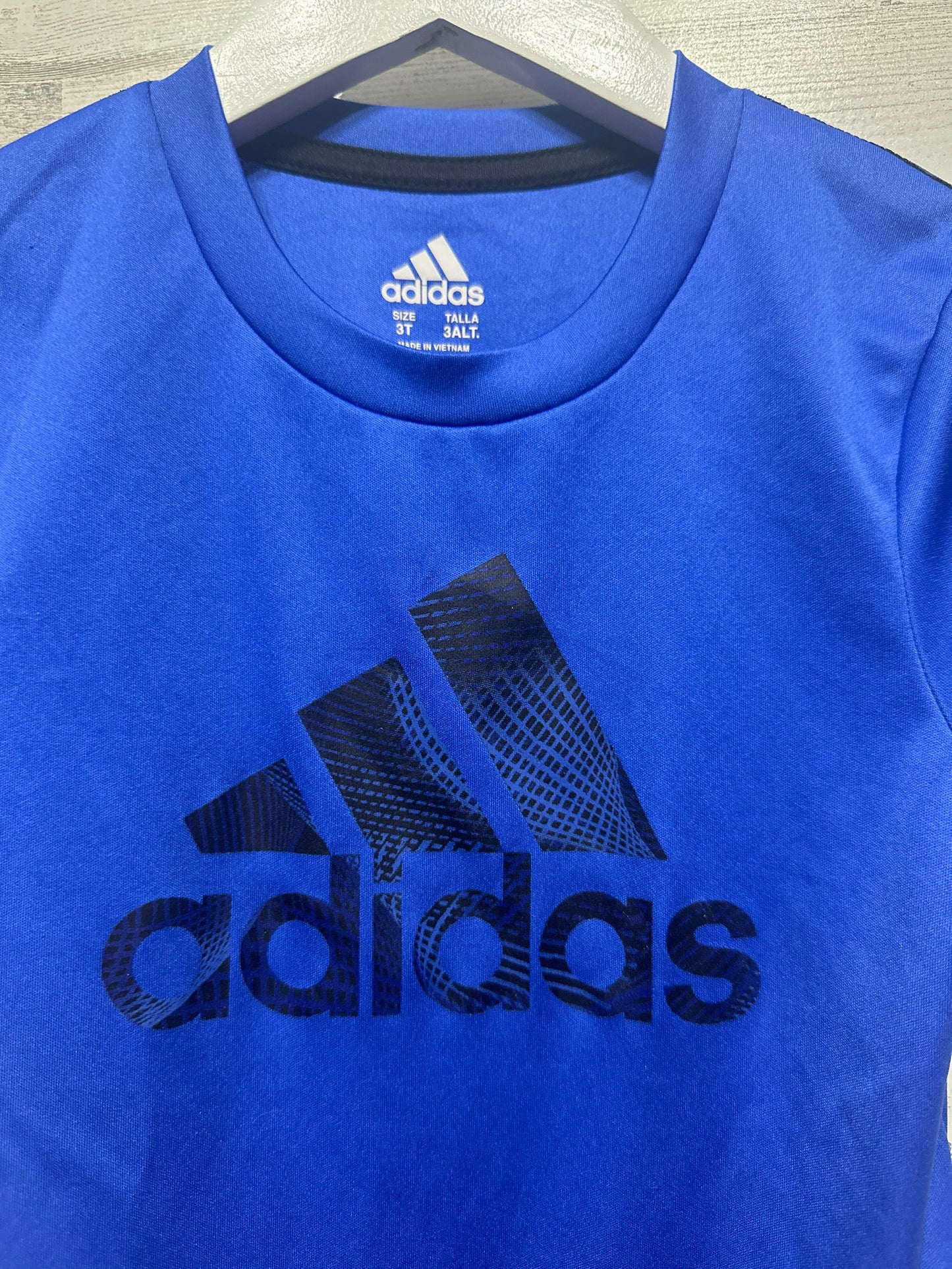 Boys Size 3t Adidas Climalite Blue Shirt - Good Used Condition