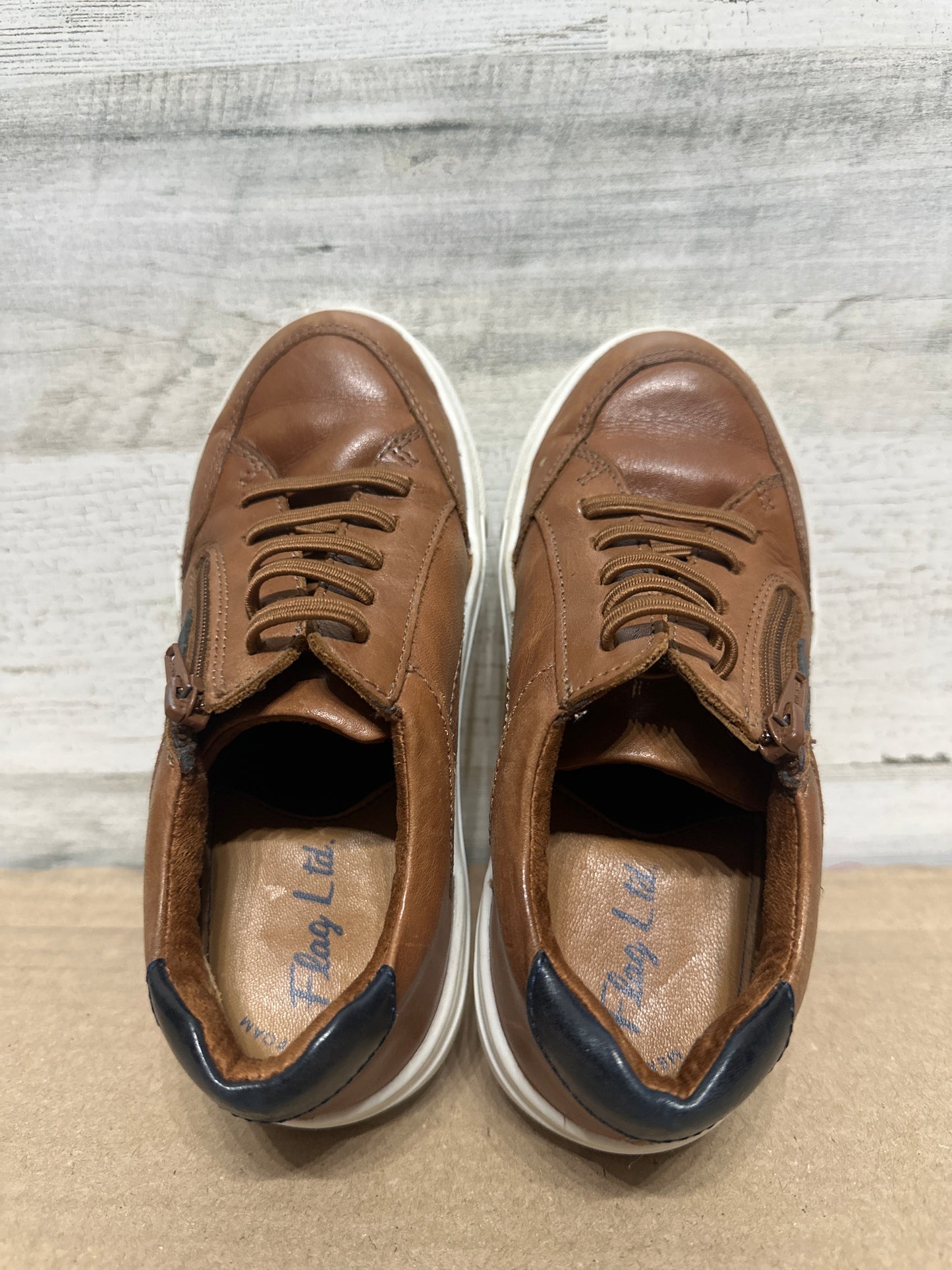 Size 12 (Little Kid) Flag LTD Brown Leather Shoes - Good Used Condition