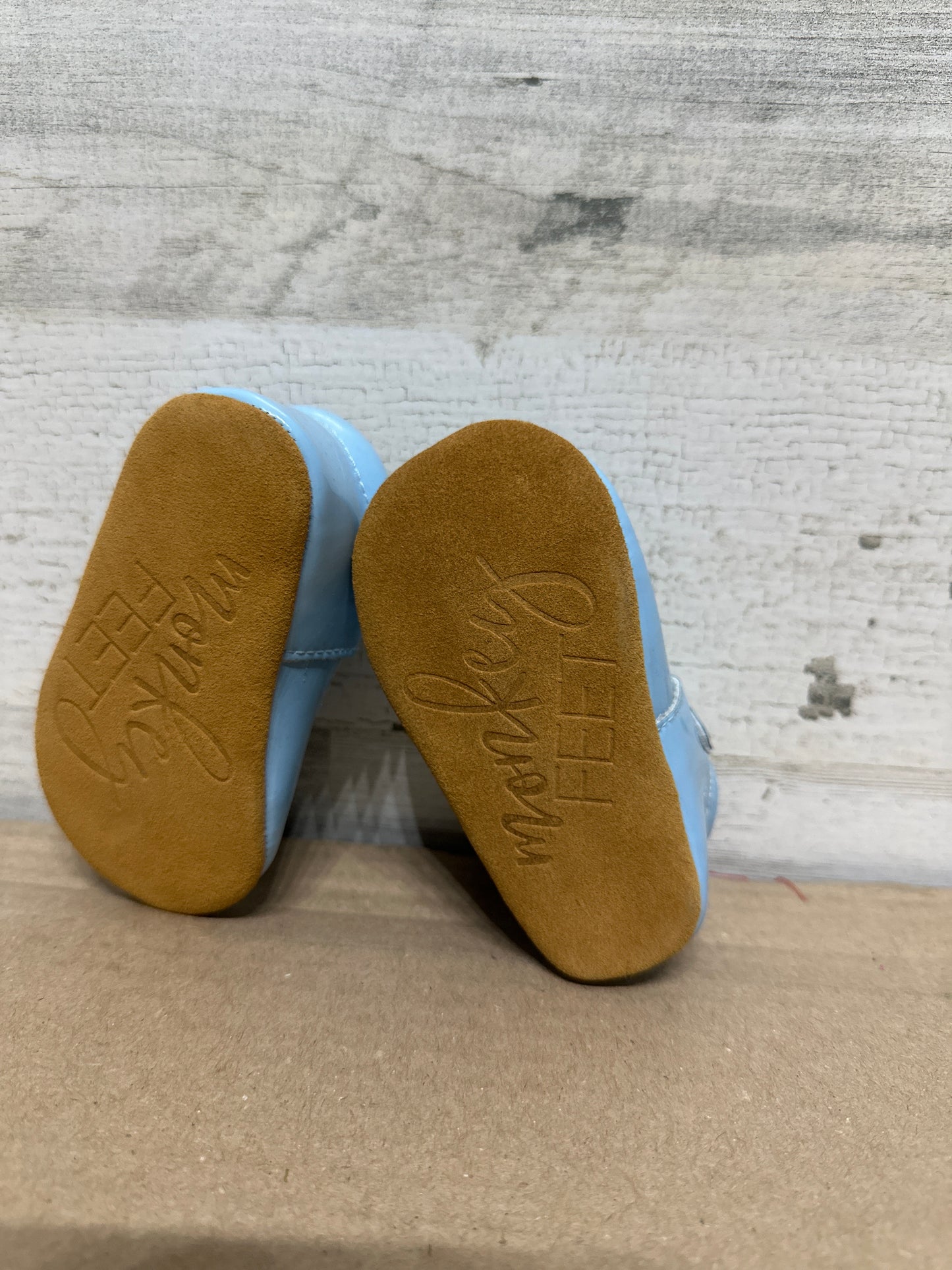 Size 6-12m Monkey Feet Patent Shoes - Very Good Used Condition