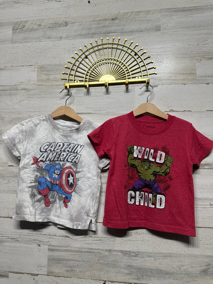 Boys Size 4t Marvel Superhero Shirt Lot (2 Pieces) - Very Good Used Condition