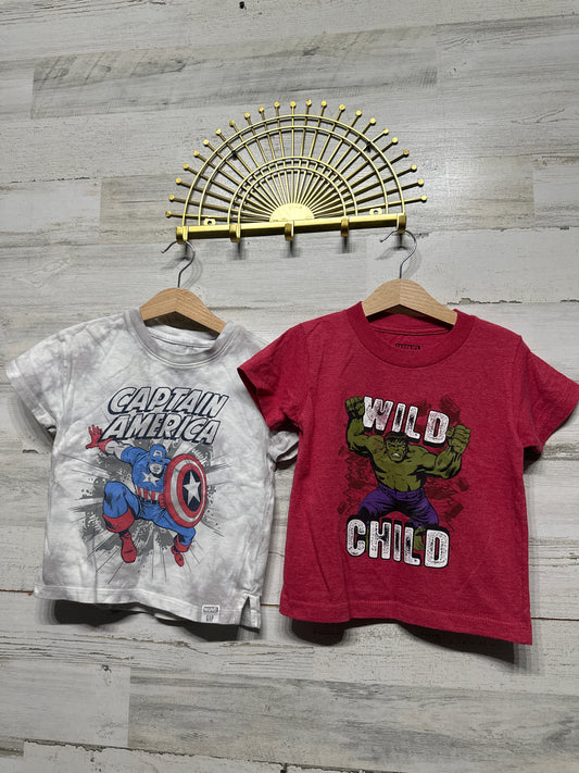 Boys Size 4t Marvel Superhero Shirt Lot (2 Pieces) - Very Good Used Condition